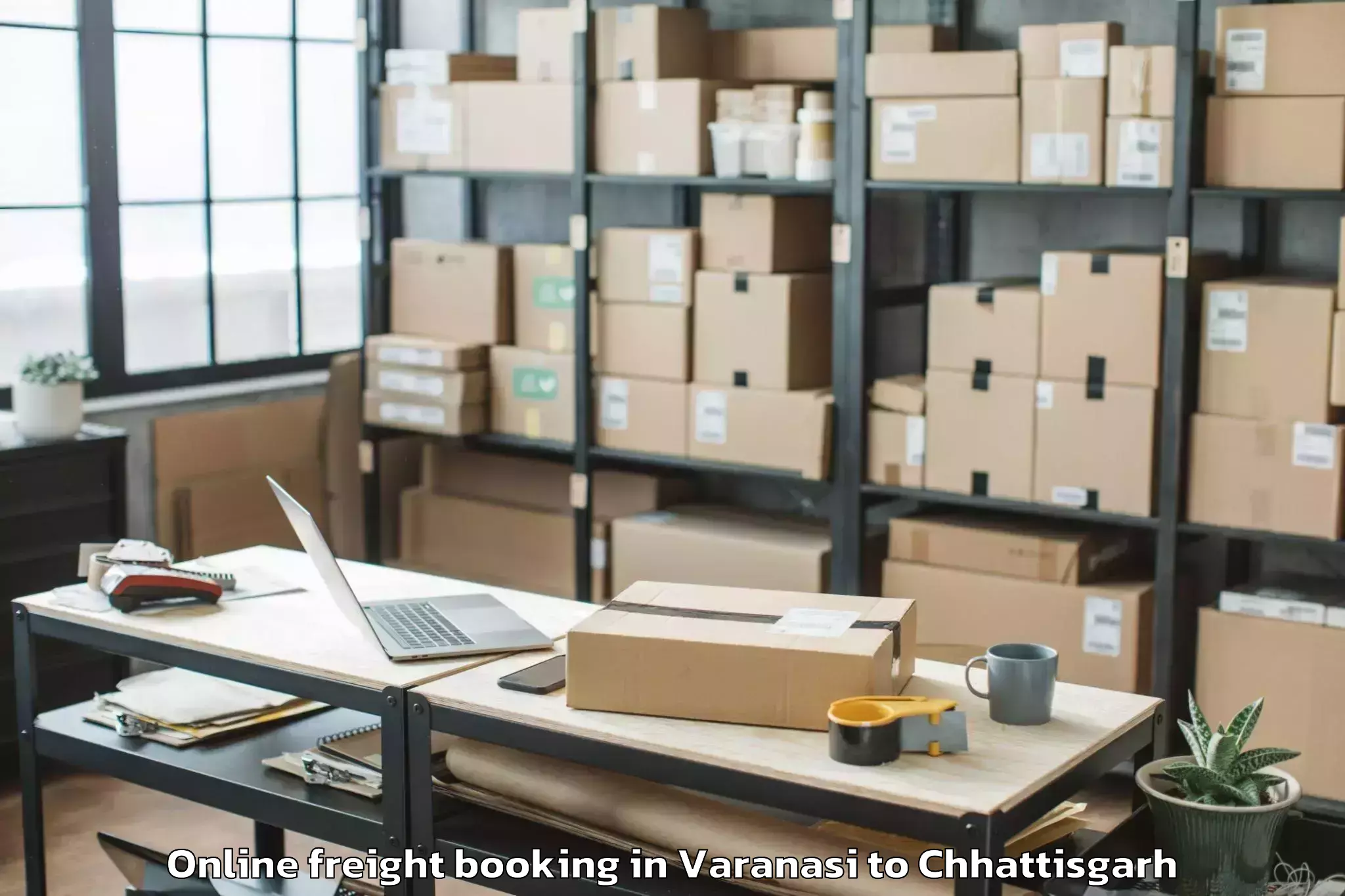 Reliable Varanasi to Chirmiri Online Freight Booking